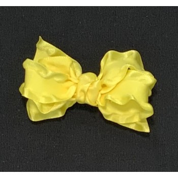 Yellow (Lemon) Double Ruffle Bow - 3 Inch